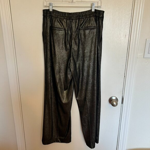 Joie black and gold drapey wide leg party pants - Picture 6 of 6